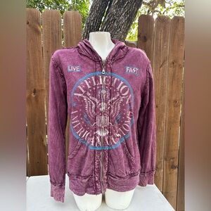 Y2K Vintage Affliction women's reversible zip up jacket size Medium.